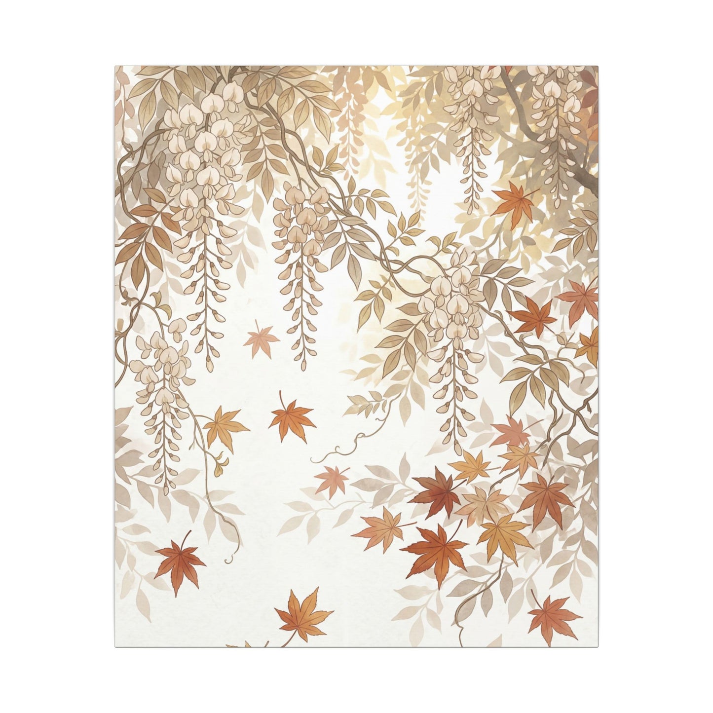 Shibui Wisteria Canvas Art - Japandi Japanese Pattern