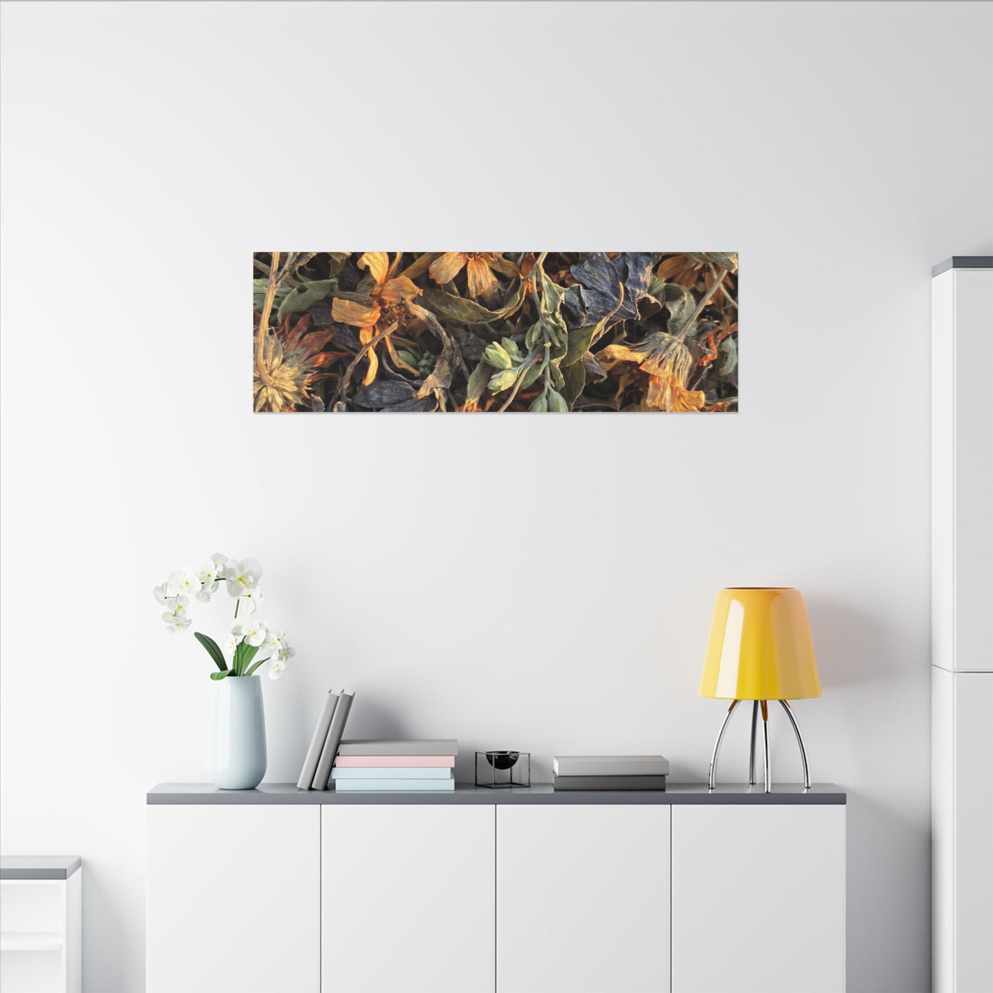 Spring Dried Flowers Japanese Pattern Canvas Art | Warm Decor