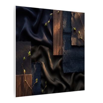 Silk Drape Spring Canvas Art | Dark Japandi Moody Design
