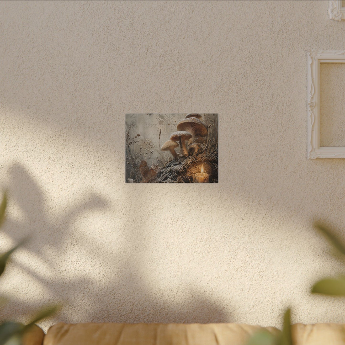 Wild Mushrooms Texture Canvas Art | Elegant Japandi Art