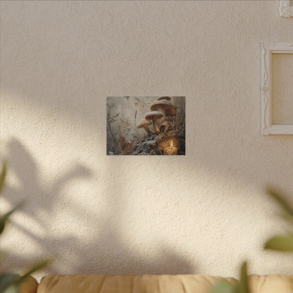 Wild Mushrooms Texture Canvas Art | Elegant Japandi Art