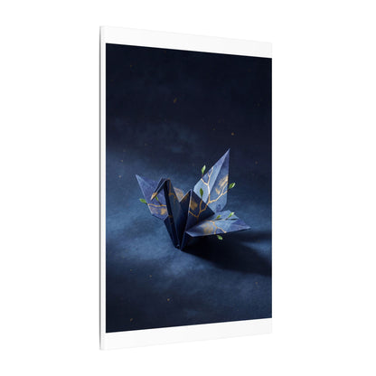 Kintsugi Paper Fold in Moonlight | Crackle Gold Canvas Art