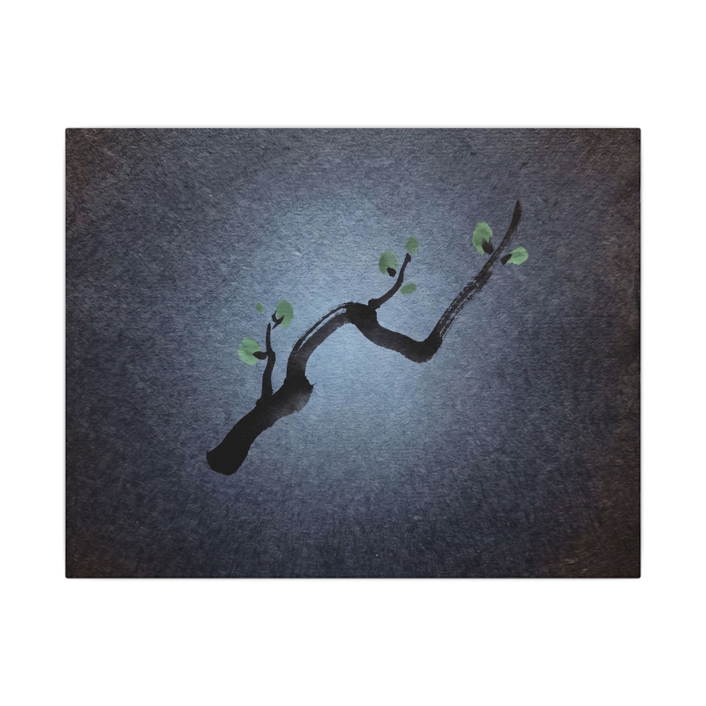 Ink Brushstroke Canvas Art | Spring Dark Japandi Moody Minimal Art