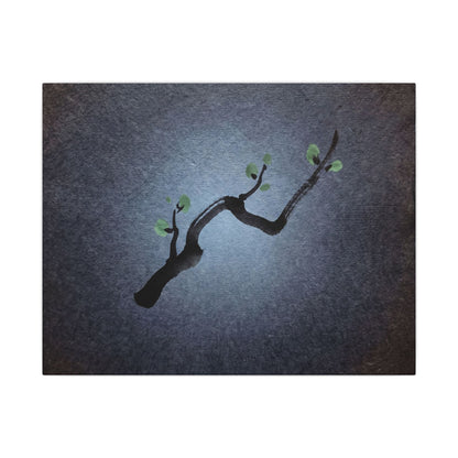 Ink Brushstroke Canvas Art | Spring Dark Japandi Moody Minimal Art