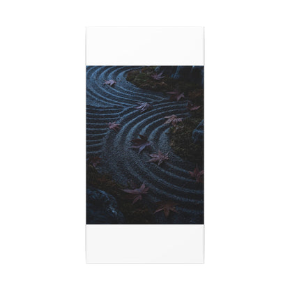 Rock Garden Canvas Art | Autumn Dark Japandi Dark Texture Art