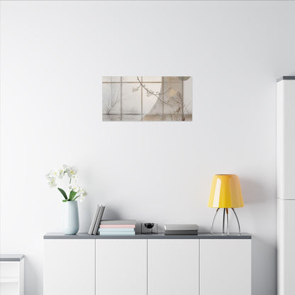 Winter Shoji Screen Japanese Pattern Canvas Art | Elegant Decor