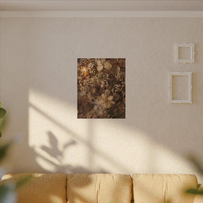 Spring Dried Flowers Japanese Pattern Canvas Art | Earthy Decor