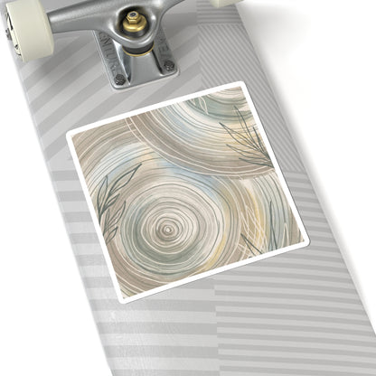 Water Ripple Summer Sticker | Japandi Warm Design Art Print