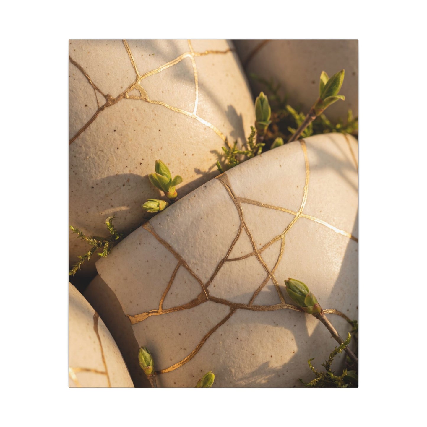 Spring Broken Pottery Gold Vein Canvas Art | Beautiful Decor