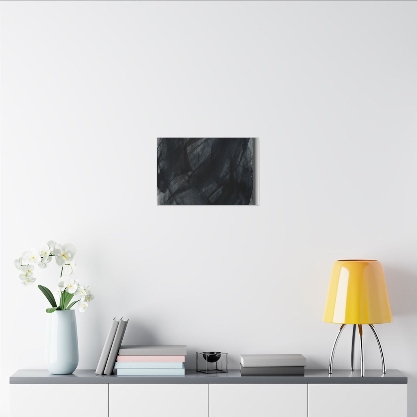 Deep Tones Dark Japandi Charcoal Canvas Art