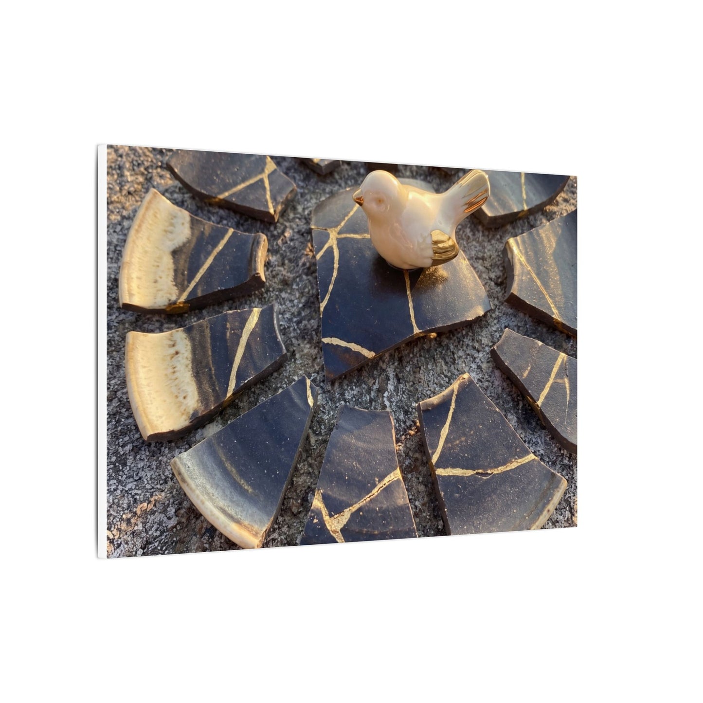 Golden Hour Broken Pottery Canvas Art - Kintsugi Datsuzoku