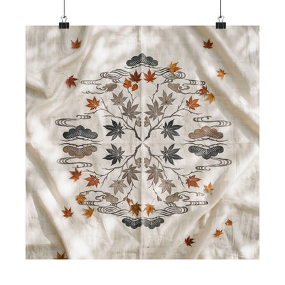 Warm Silk Drape Wall Art Print - Japanese Pattern Japandi