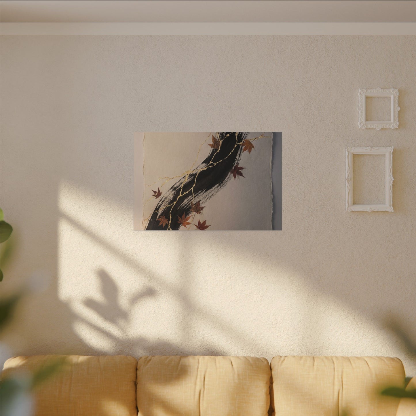 Dawn Ink Brushstroke Canvas Art - Kintsugi Ma