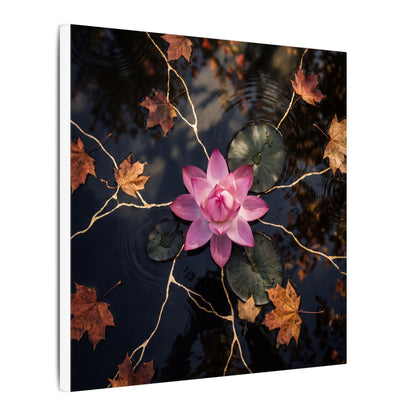 Ma Lotus Flower Canvas Art - Kintsugi Gold Vein