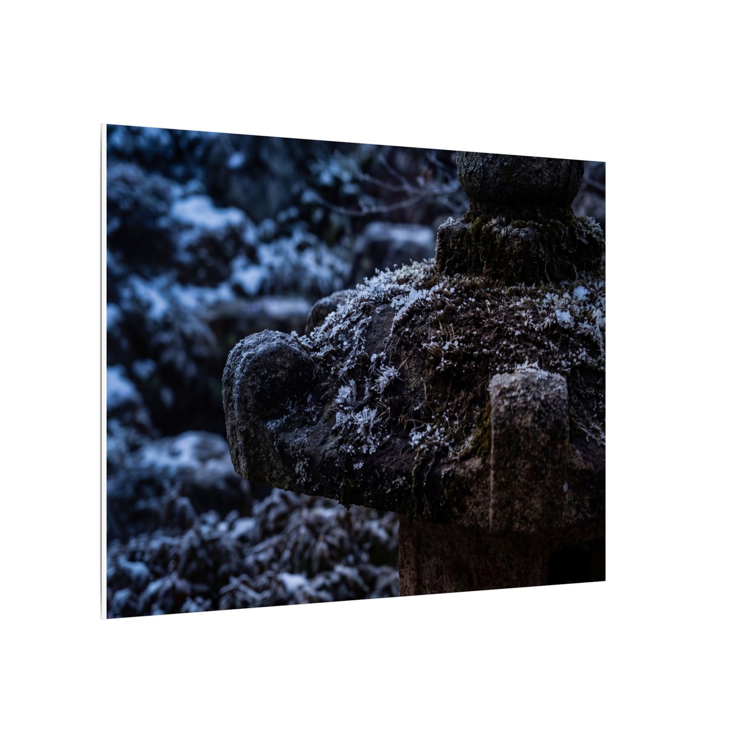 Moody Stone Lantern Canvas Art - Shadow Zen Dark Japandi