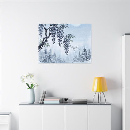 Seijaku Wisteria Canvas Art - Zen Sumi E