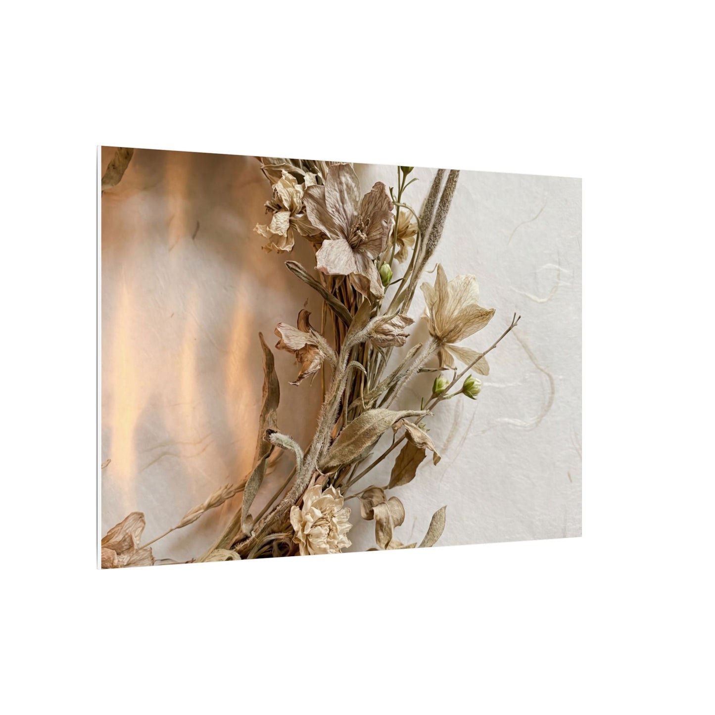 Dried Flowers Japanese Pattern Canvas Art | Neutral Japandi Art