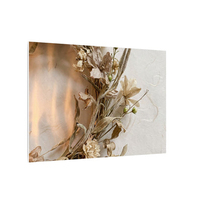 Dried Flowers Japanese Pattern Canvas Art | Neutral Japandi Art