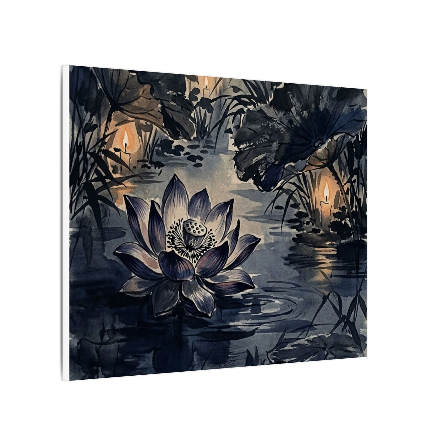 Fukinsei Lotus Flower Canvas Art - Zen Sumi E