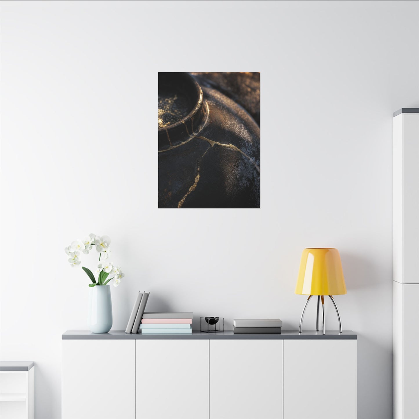 Kintsugi Rust Patina in Golden Hour | Broken Beauty Canvas Art