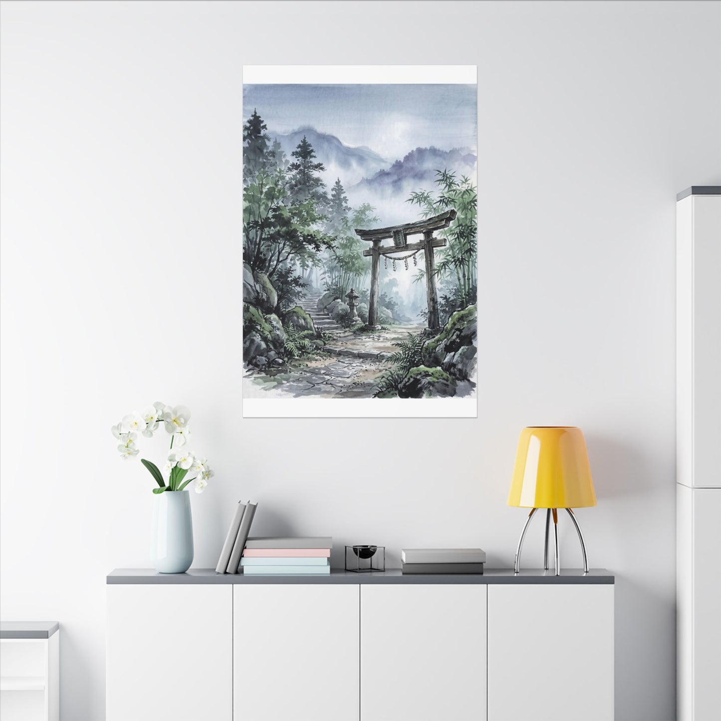 Moonlight Torii Gate Canvas Art - Zen Fukinsei