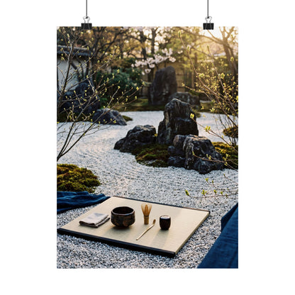 Tea Ceremony Wall Art Print | Spring Zen Karesansui Art