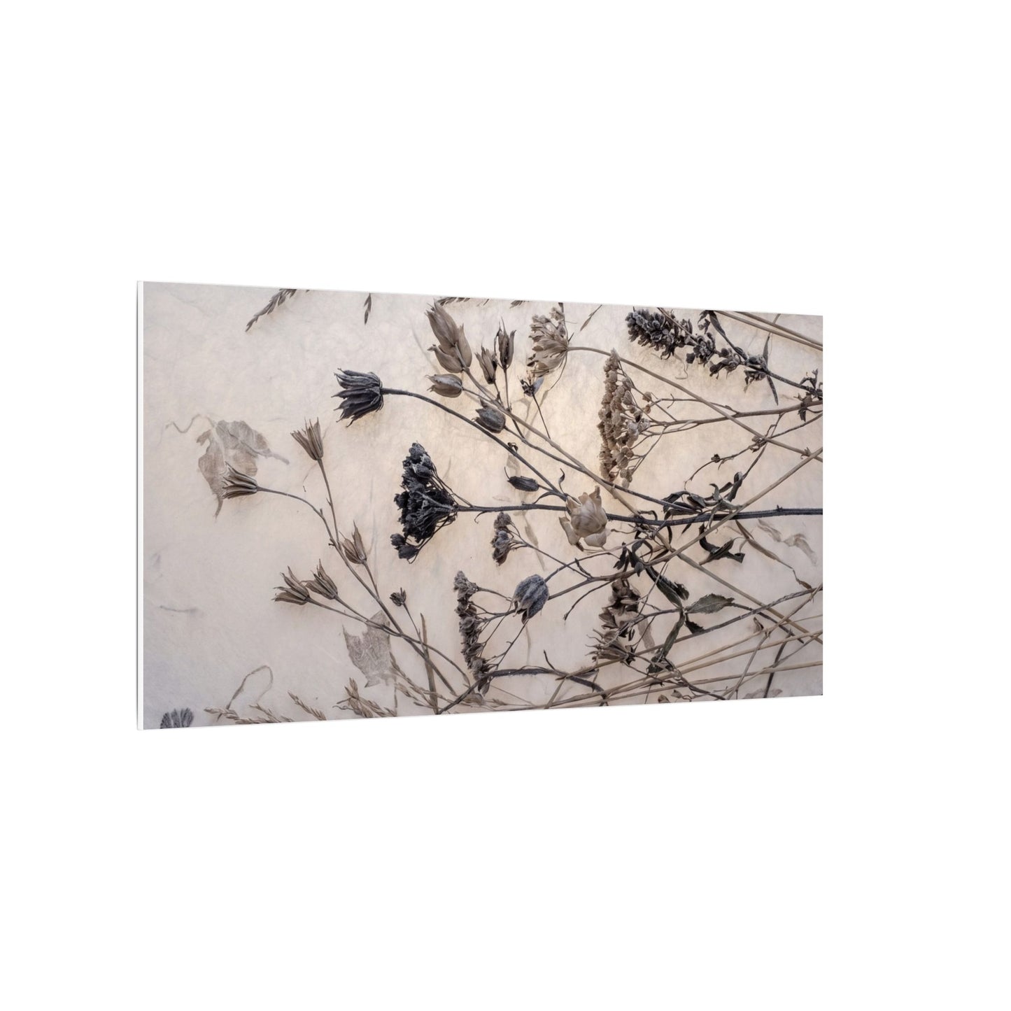Elegant Dried Flowers Canvas Art - Japanese Pattern Japandi