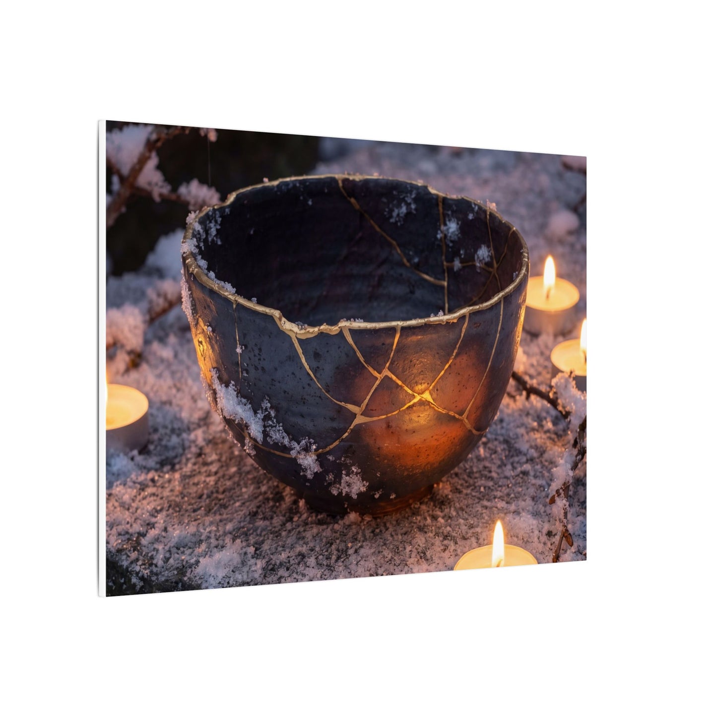 Ceramic Bowl Gold Repair Canvas Art | Beautiful Kintsugi Art