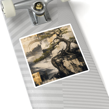 Spring Pine Tree Japanese Pattern Sticker | Neutral Decor