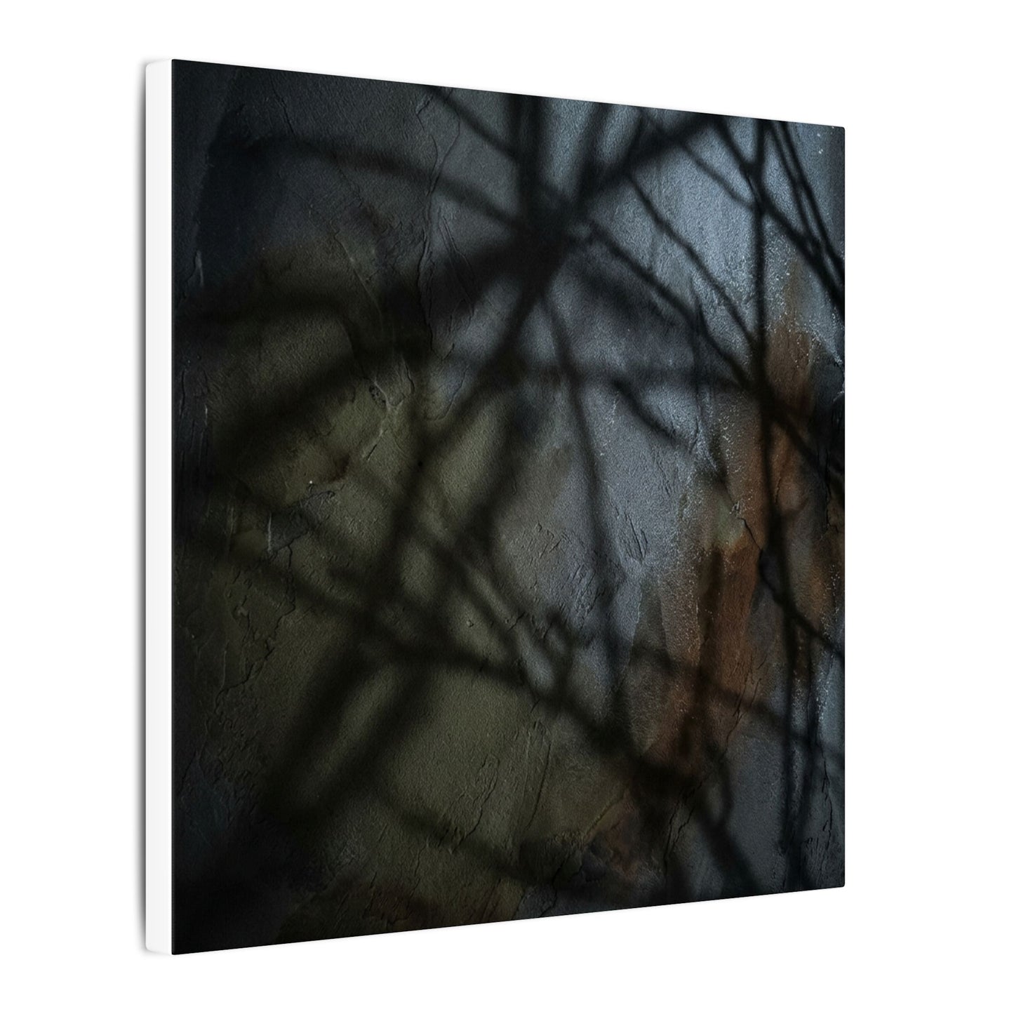 Shadow Play Dark Texture Canvas Art | Sophisticated Dark Japandi Art