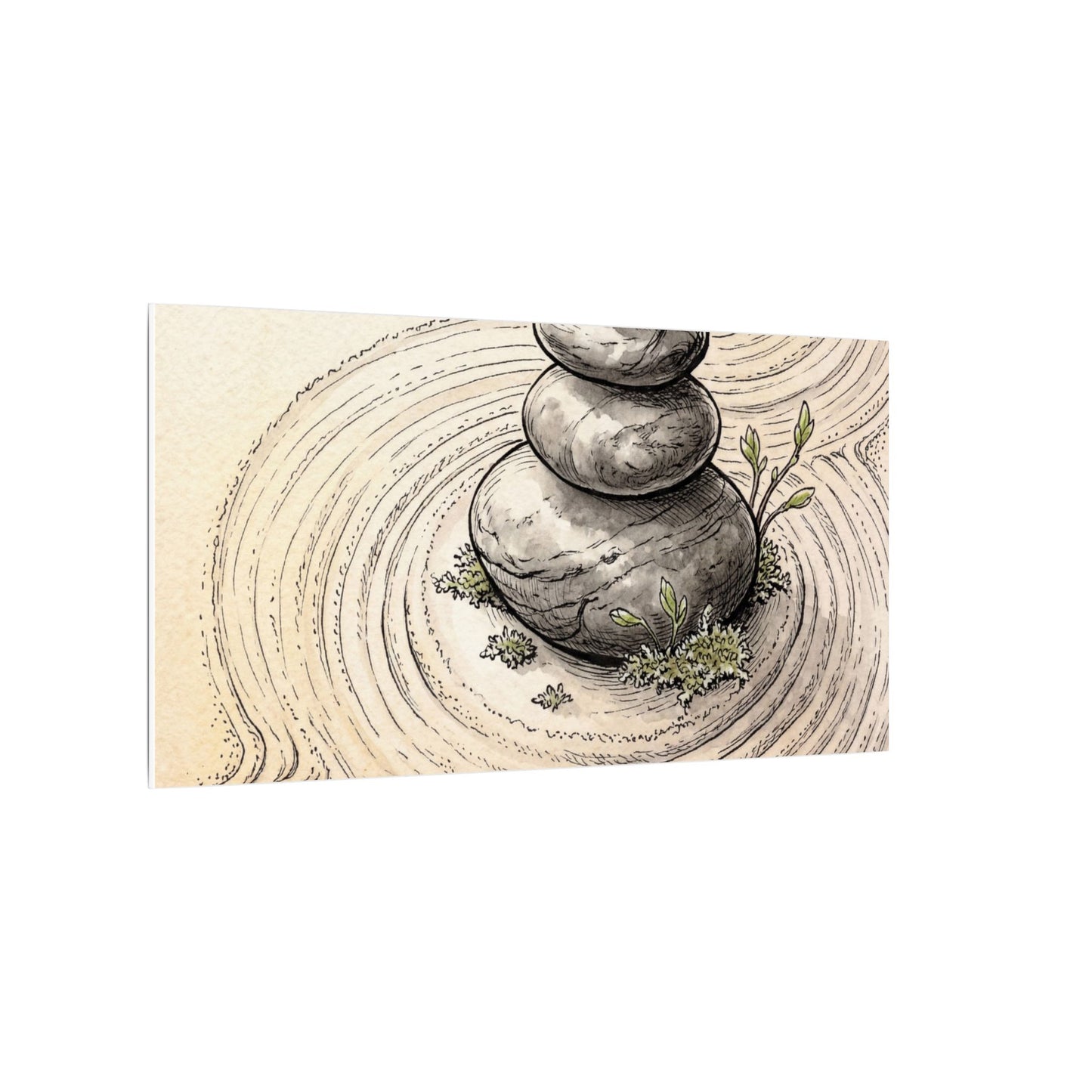River Stones Spring Canvas Art | Zen Serene Design