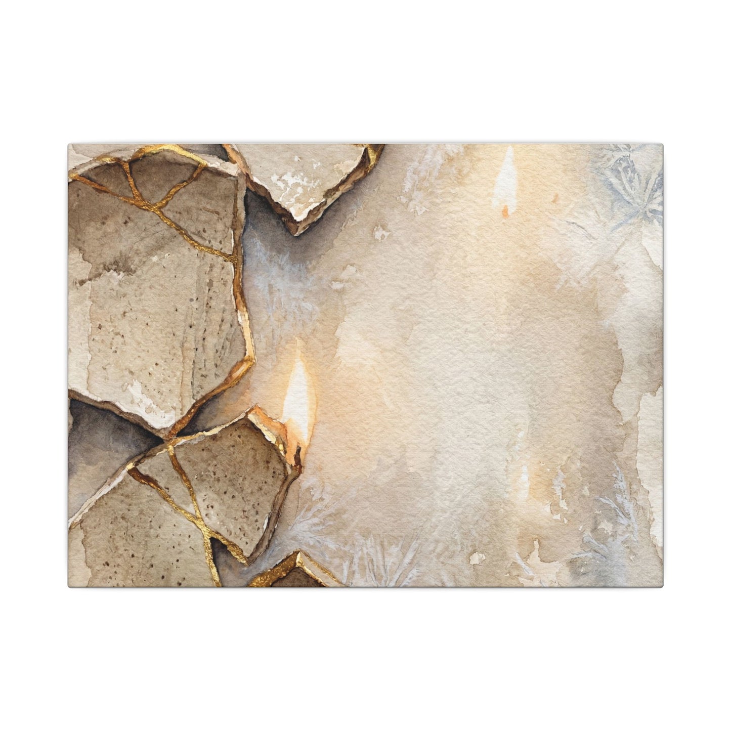 Broken Pottery Winter Canvas Art | Japandi Warm Design Art Print