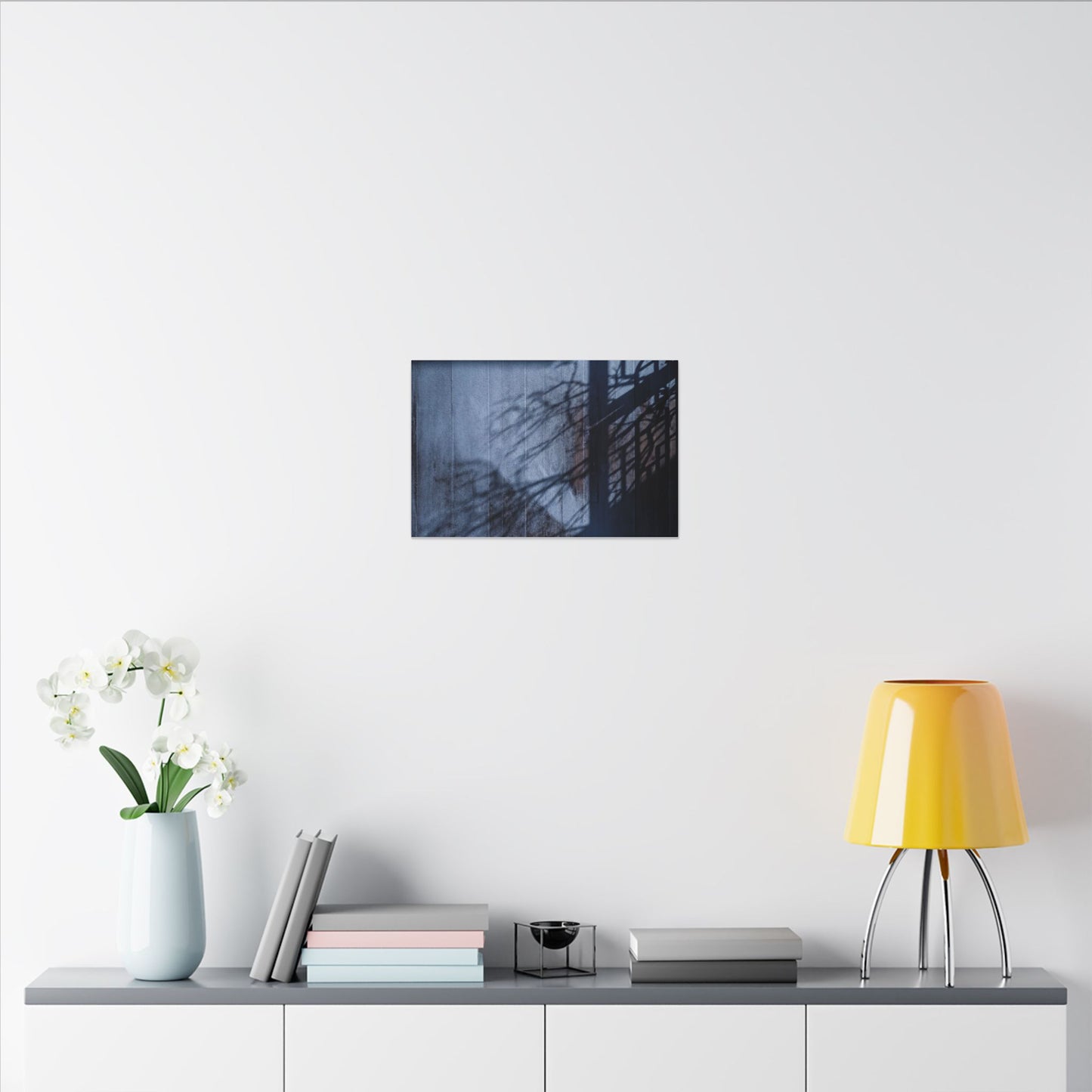Shadow Play Moody Minimal Canvas Art | Moody Dark Japandi Art