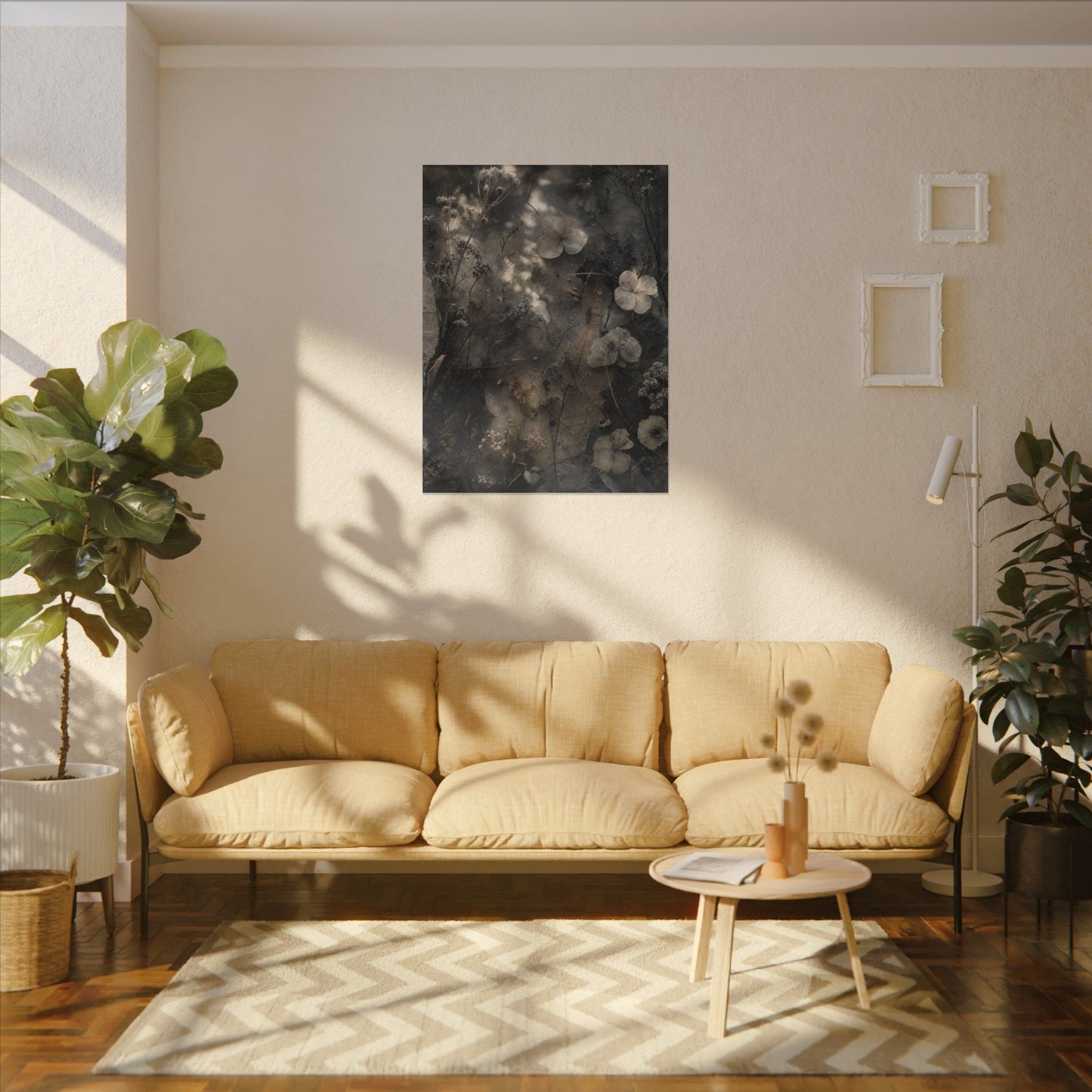 Winter Dried Flowers Texture Canvas Art | Elegant Decor