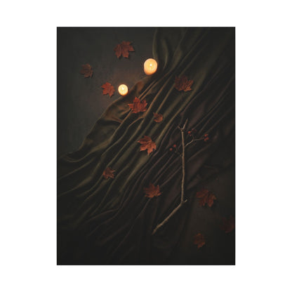 Autumn Silk Drape Moody Minimal Canvas Art | Moody Decor