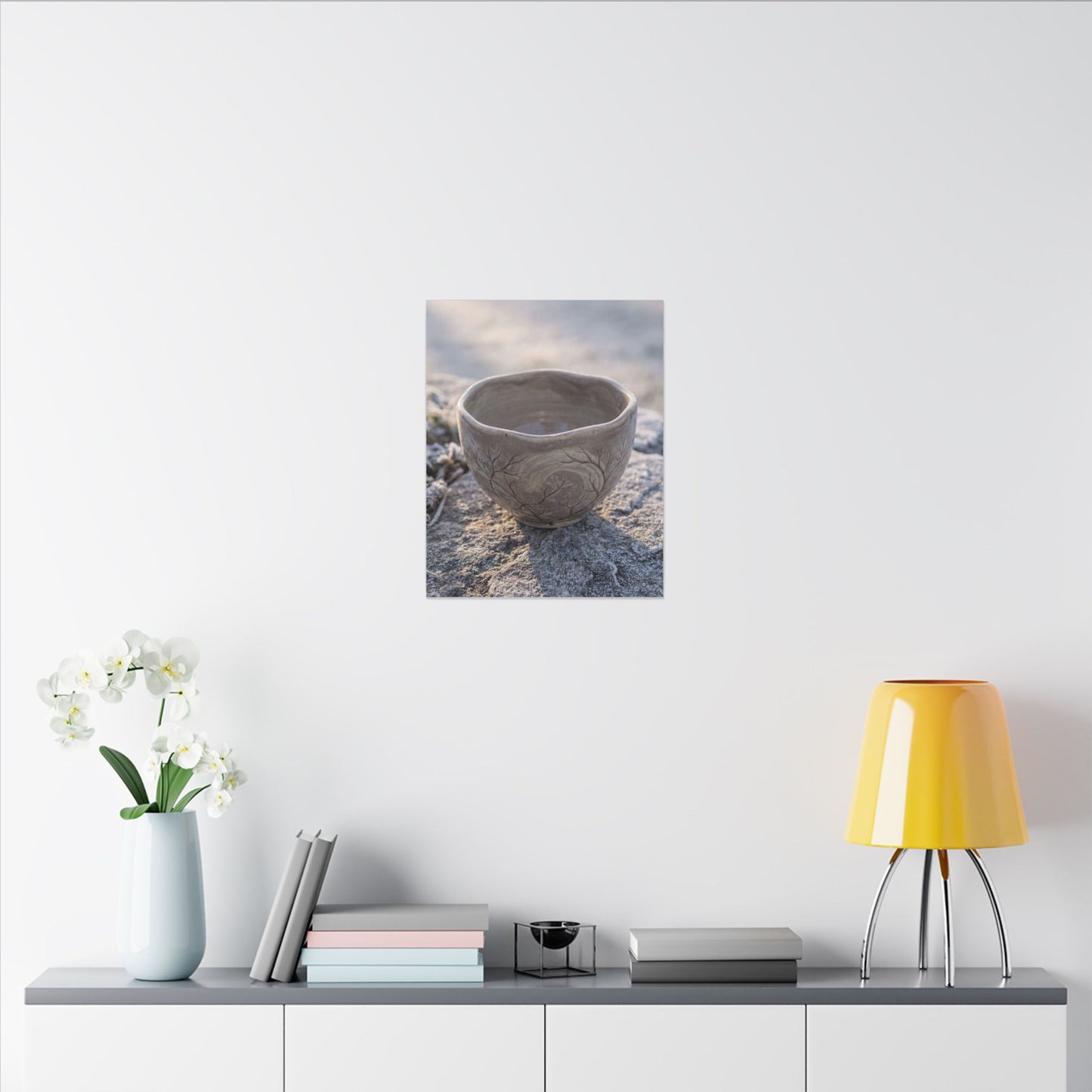 Seijaku Ceramic Bowl Canvas Art - Japandi Japanese Pattern