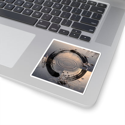 Water Ripple Enso Sticker | Serene Zen Art