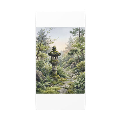 Neutral Stone Lantern Canvas Art - Watercolor Japandi