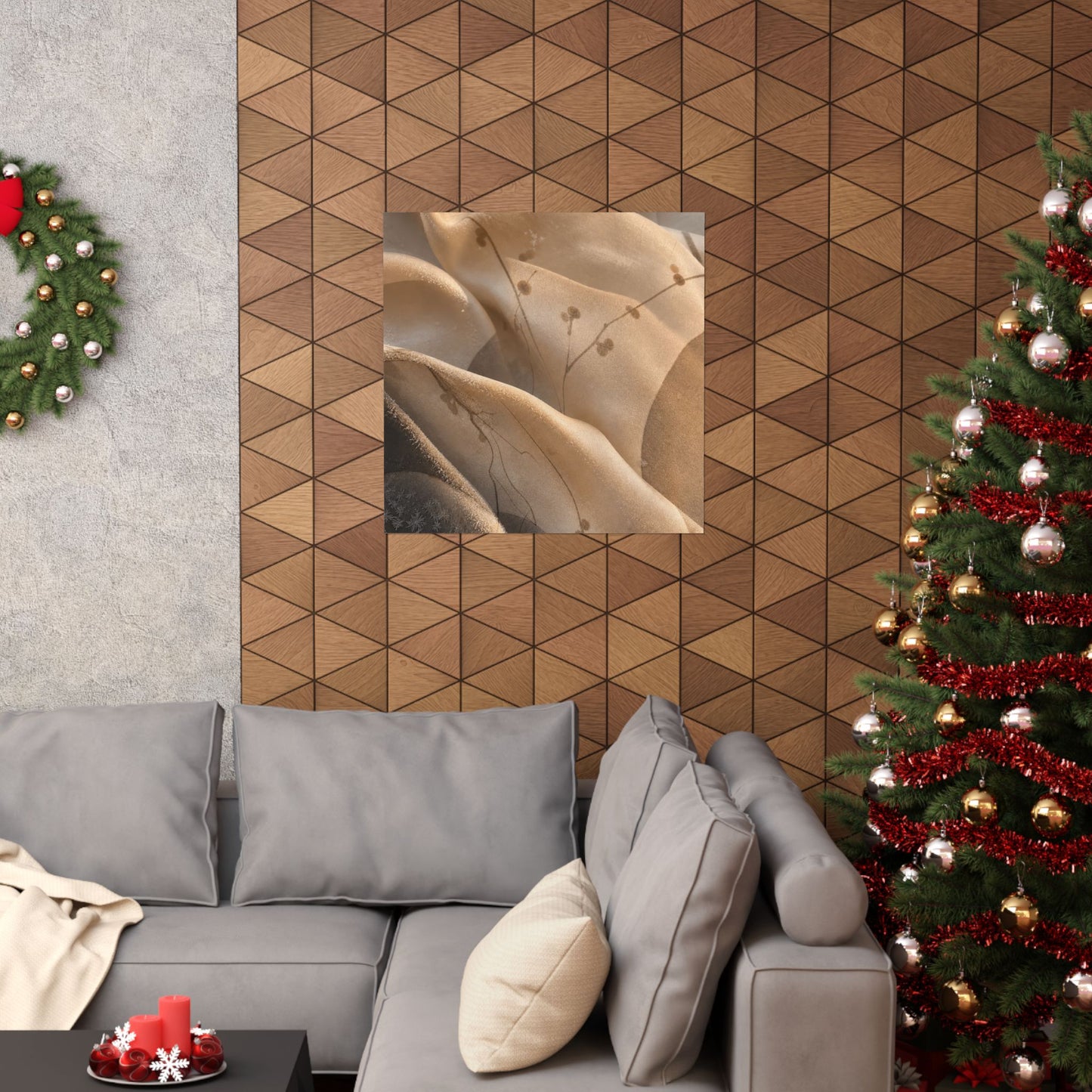 Silk Drape Winter Wall Art Print | Japandi Cozy Design