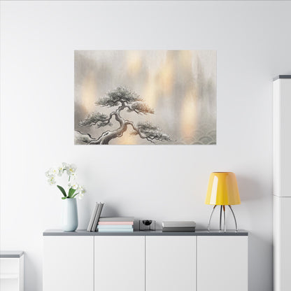 Pine Tree Canvas Art | Winter Japandi Japanese Pattern Art