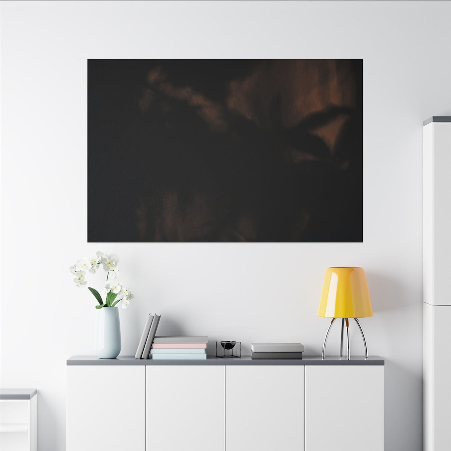 Shadow Play Summer Canvas Art | Dark Japandi Sophisticated Design