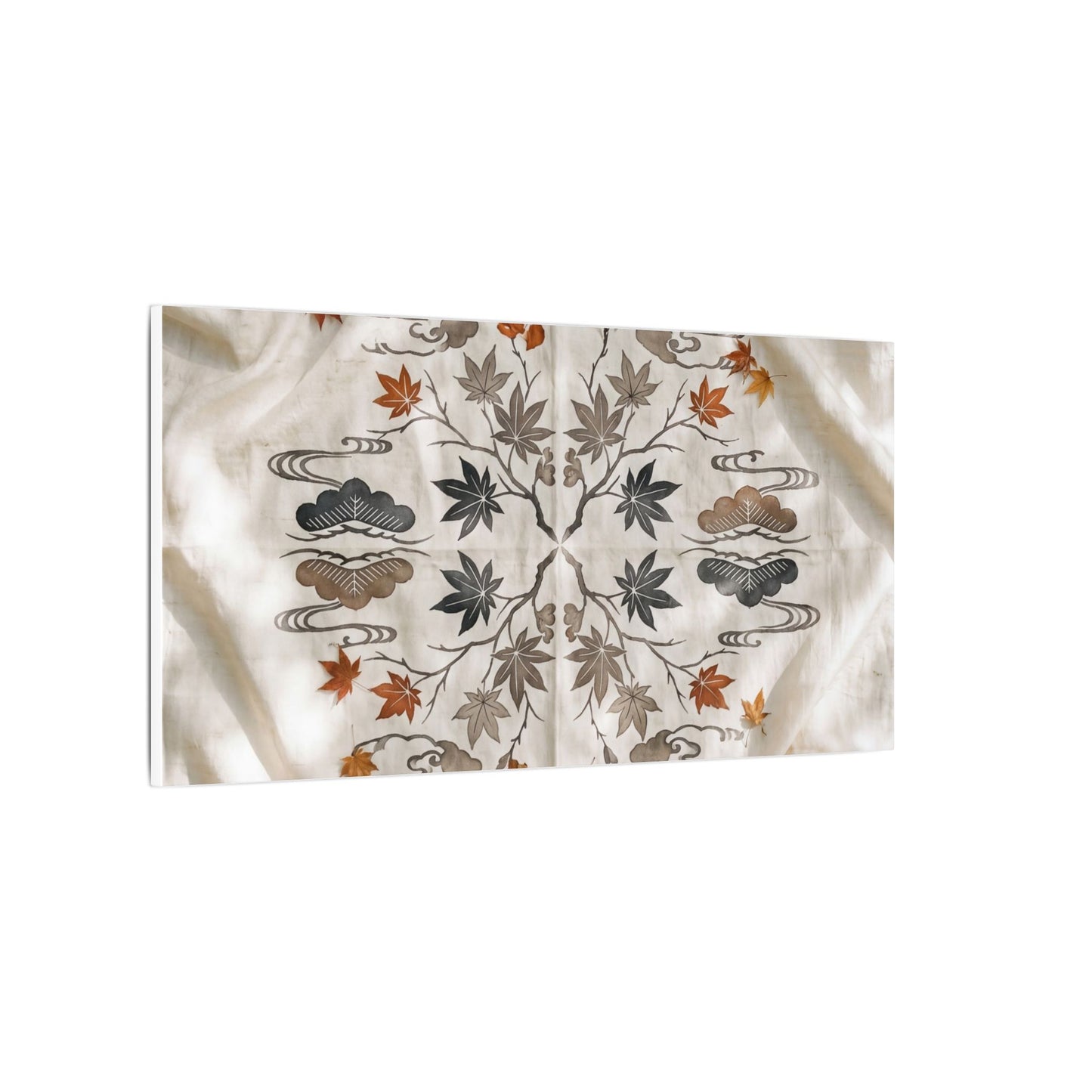 Elegant Silk Drape Canvas Art - Japanese Pattern Japandi