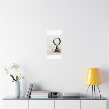 River Stones Canvas Art | Autumn Zen Enso Art