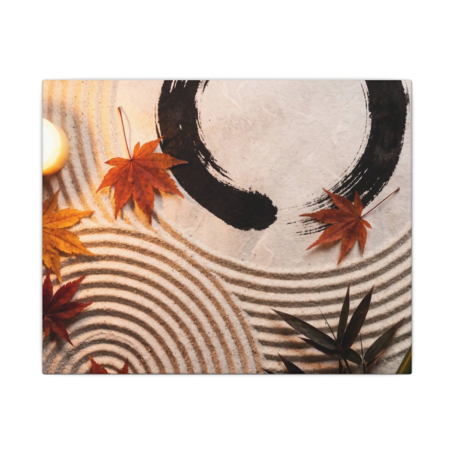 Tranquil Rock Garden Canvas Art - Enso Zen