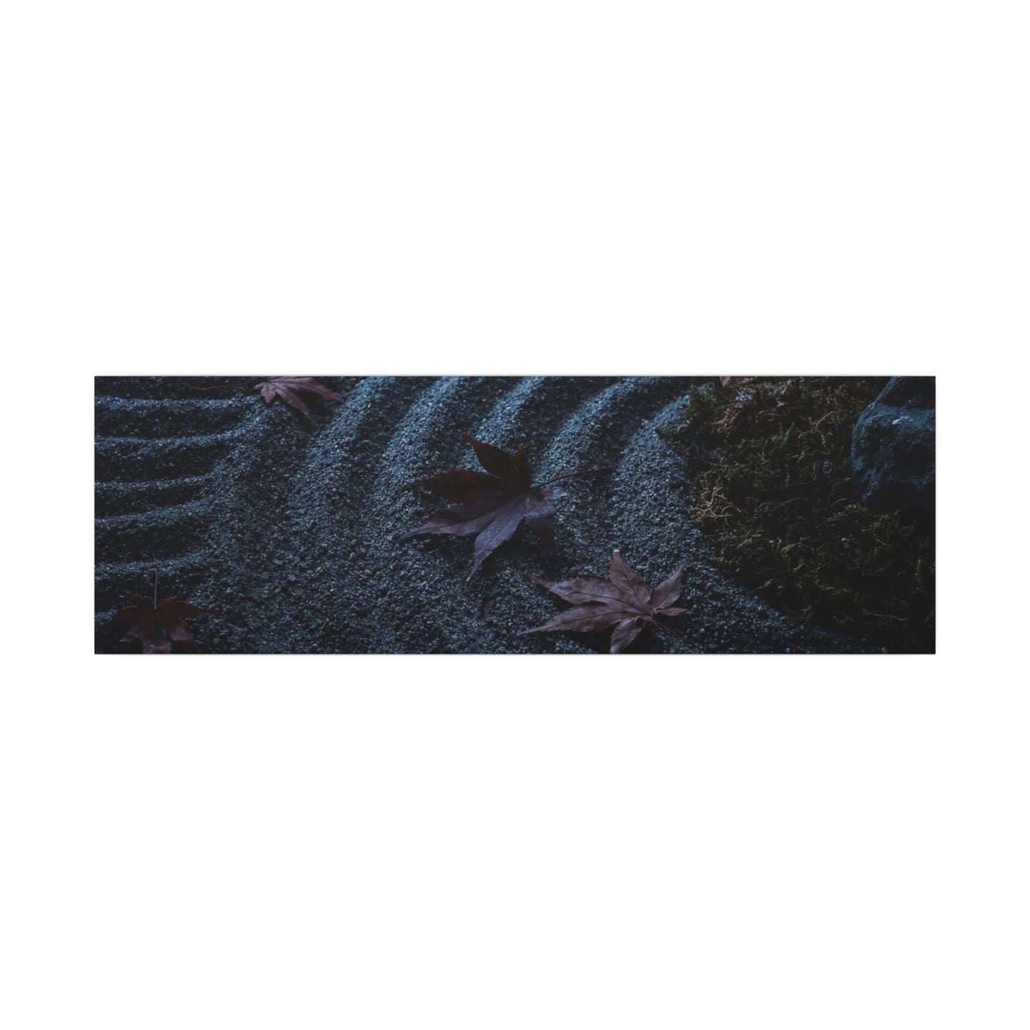 Rock Garden Canvas Art | Autumn Dark Japandi Dark Texture Art