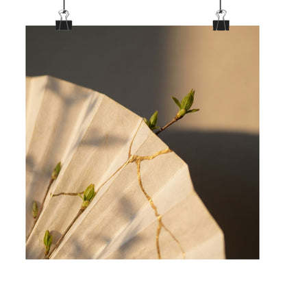 Ma Paper Fold Wall Art Print - Kintsugi Gold Vein