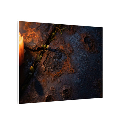 Candlelight Rust Patina Canvas Art - Dark Japandi Ma