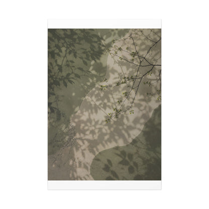 Neutral Shadow Play Canvas Art - Japanese Pattern Japandi