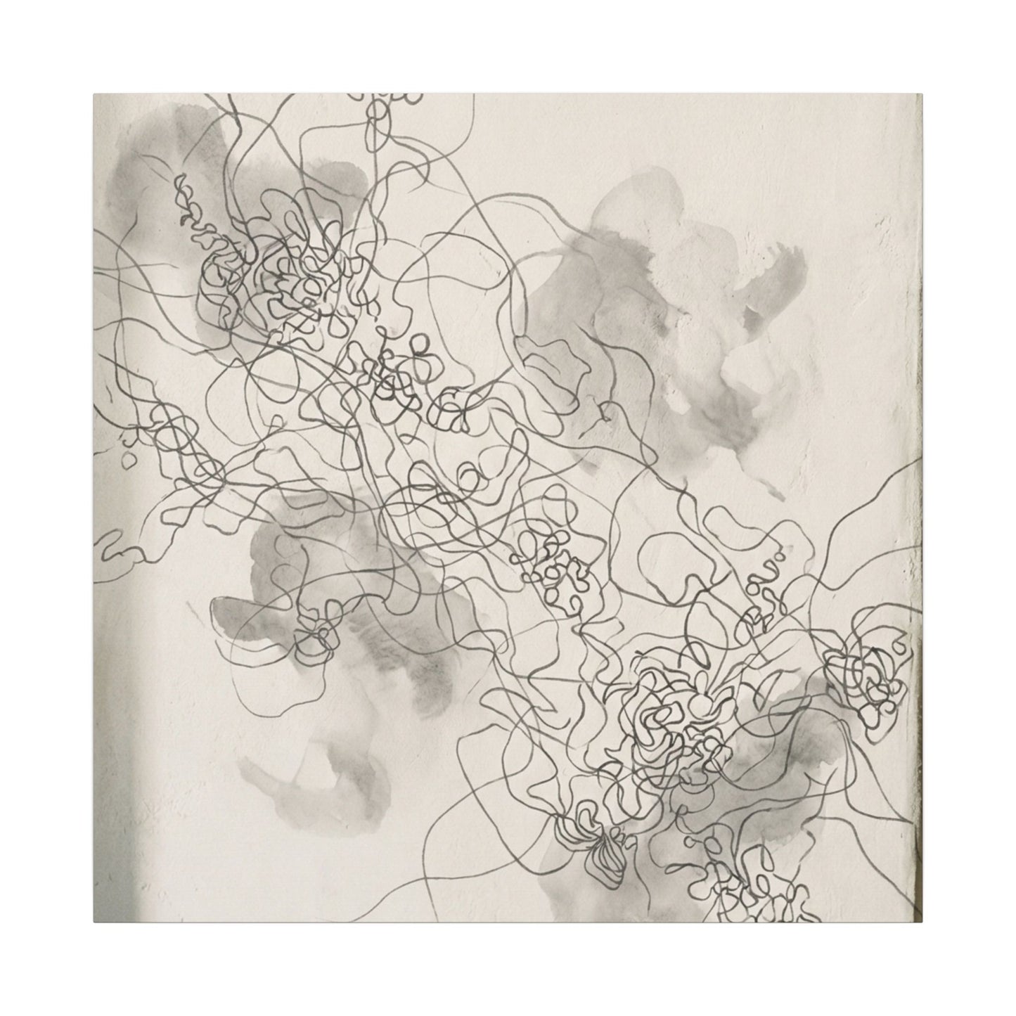 Shadow Play Spring Canvas Art | Dark Japandi Sophisticated Design