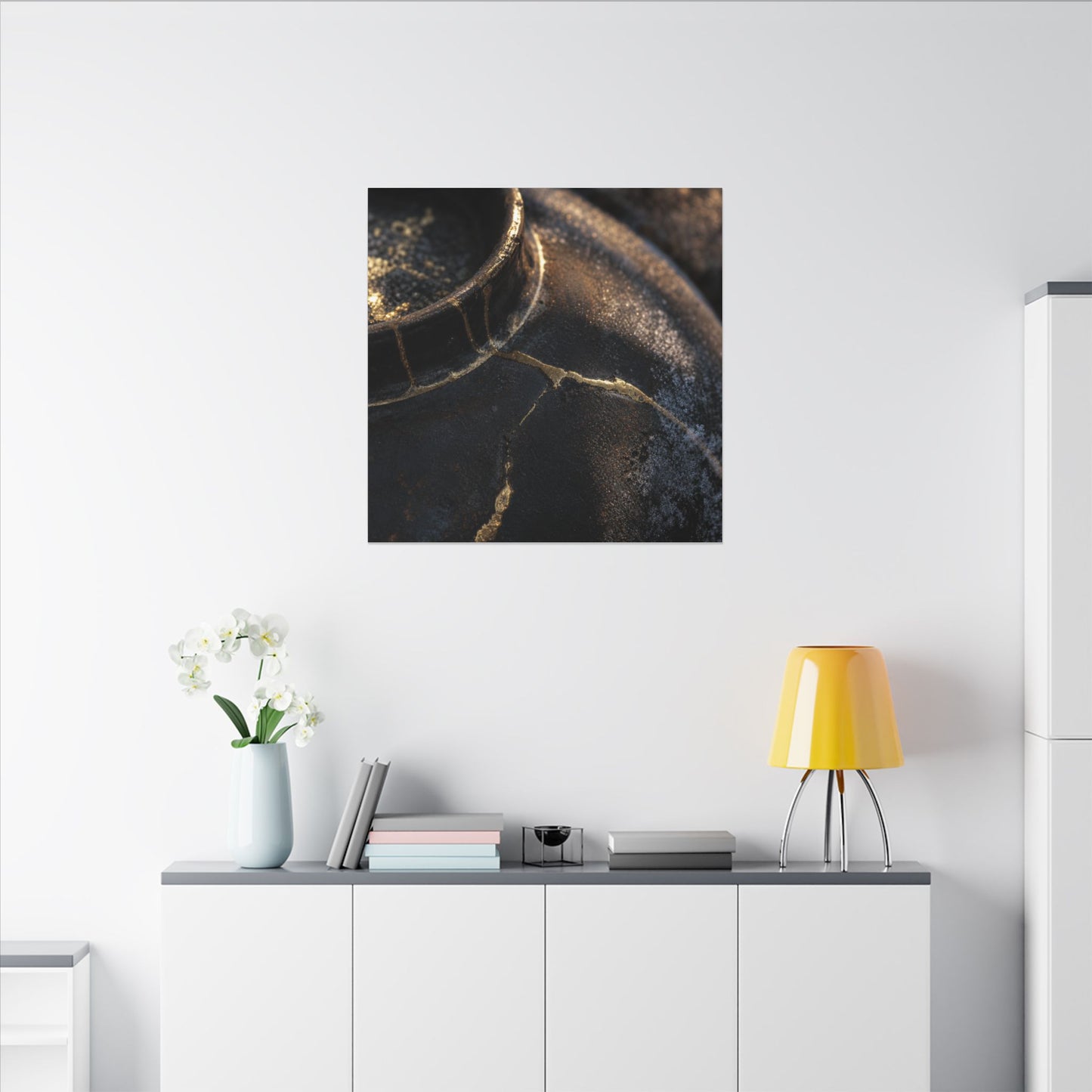 Kintsugi Rust Patina in Golden Hour | Broken Beauty Canvas Art